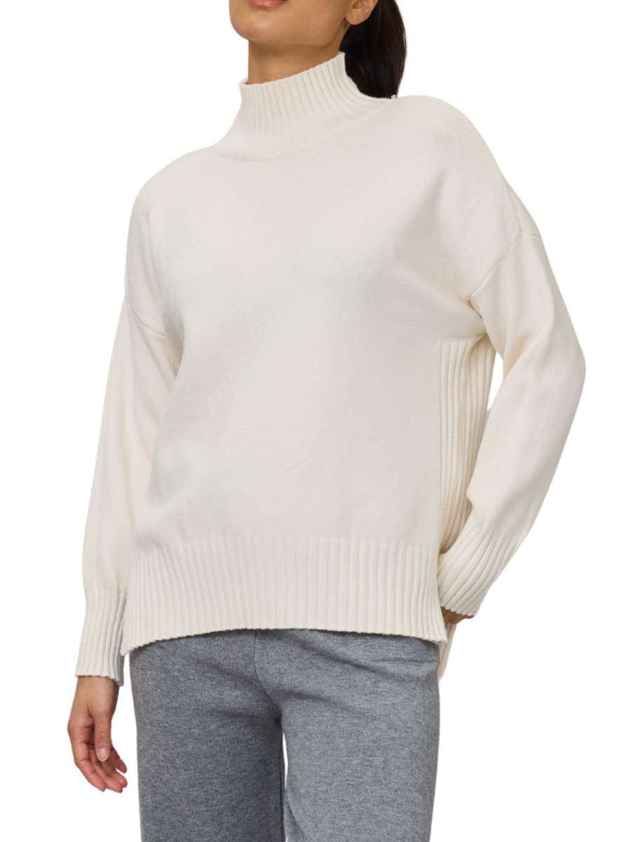 Patty Essential Viscose Mock Knit - Chantilly Cream