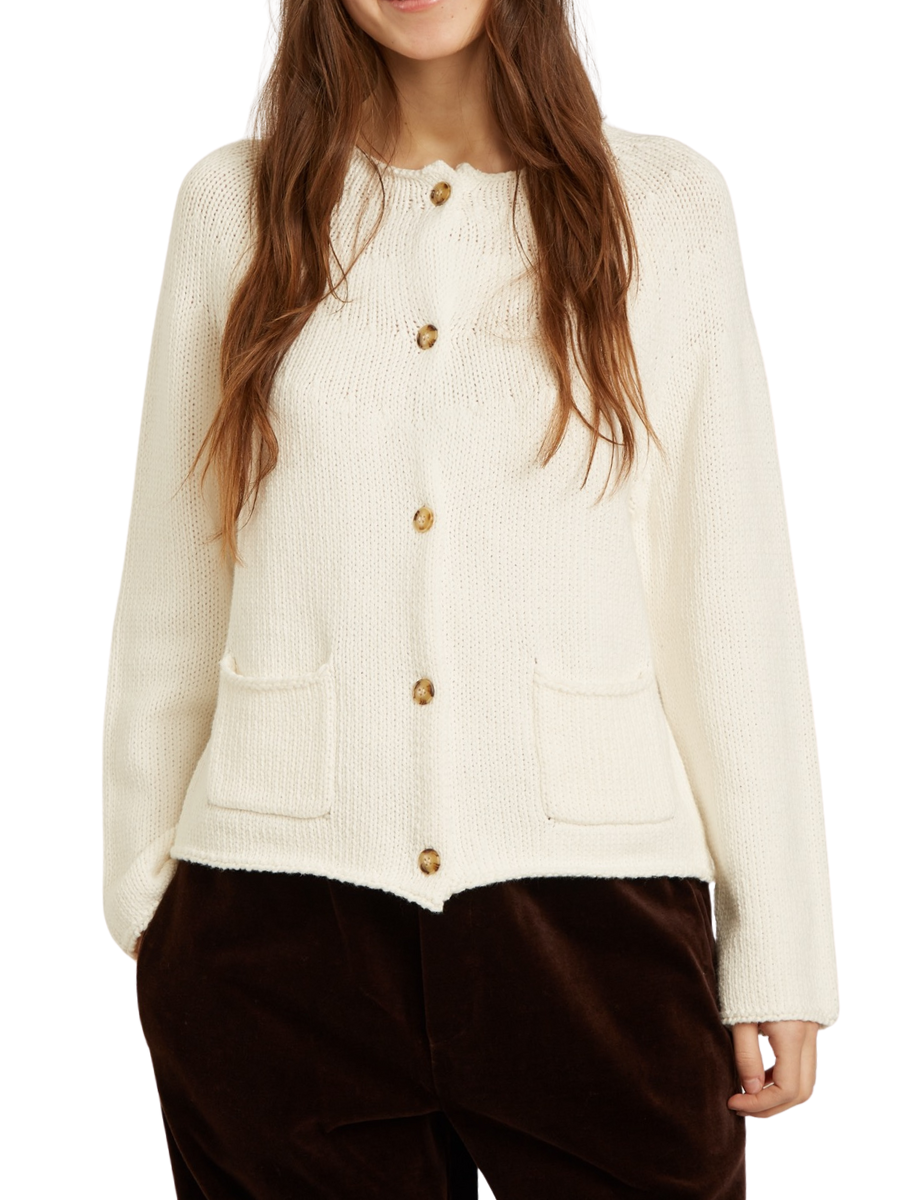 Rune Cashmere Blend Cardigan - Cream