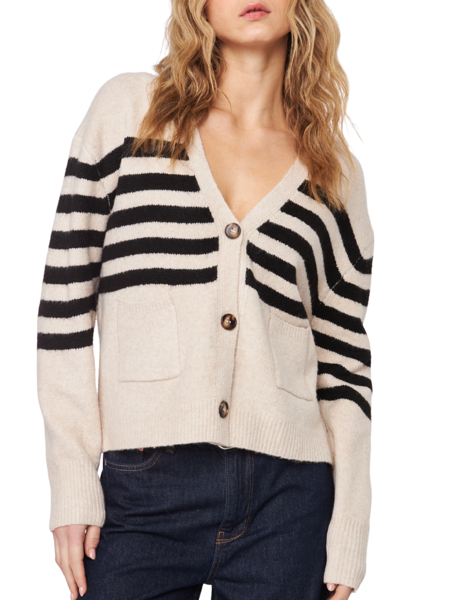 Stanley Sweater- Nougat Blk/Crm Stripe