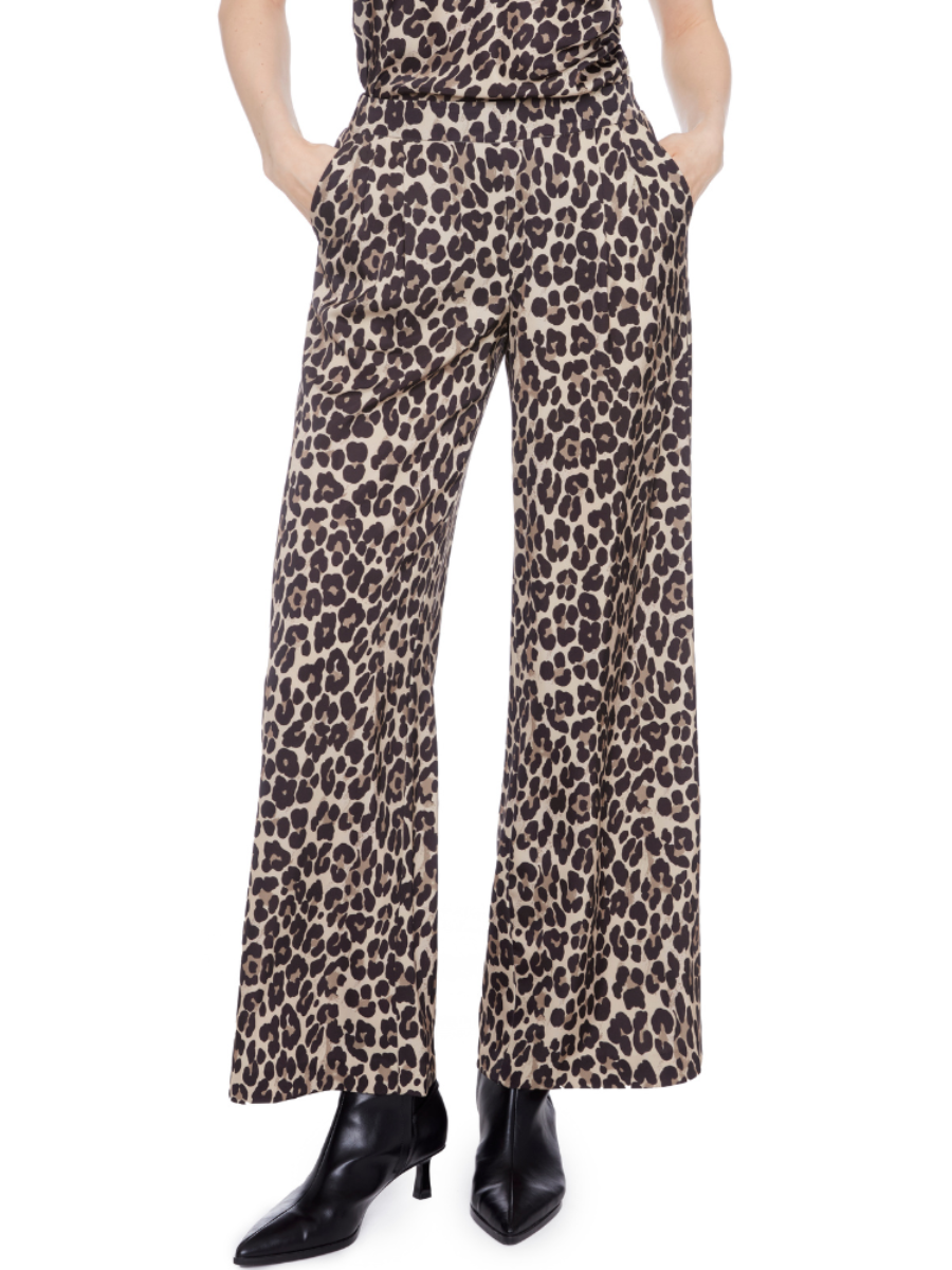Fiona Satin WL Pant - Leopard Print