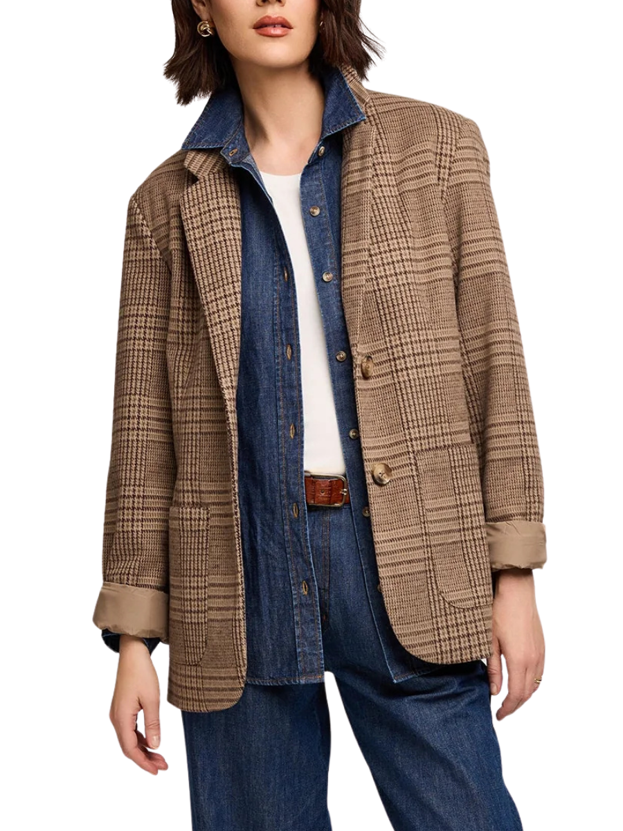 Sapphire Boyfriend Blazer - Chocolate Check