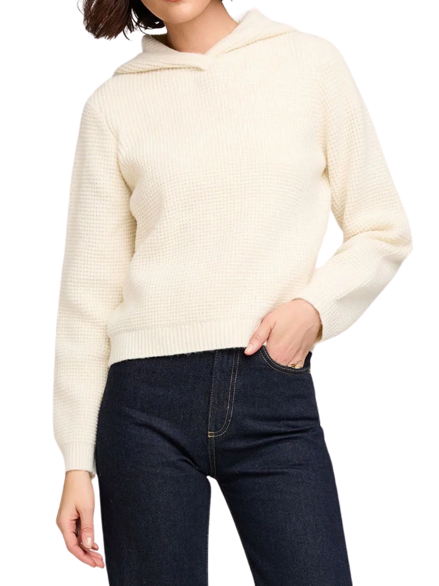 Jessica Hooded Waffle Knit - Cream