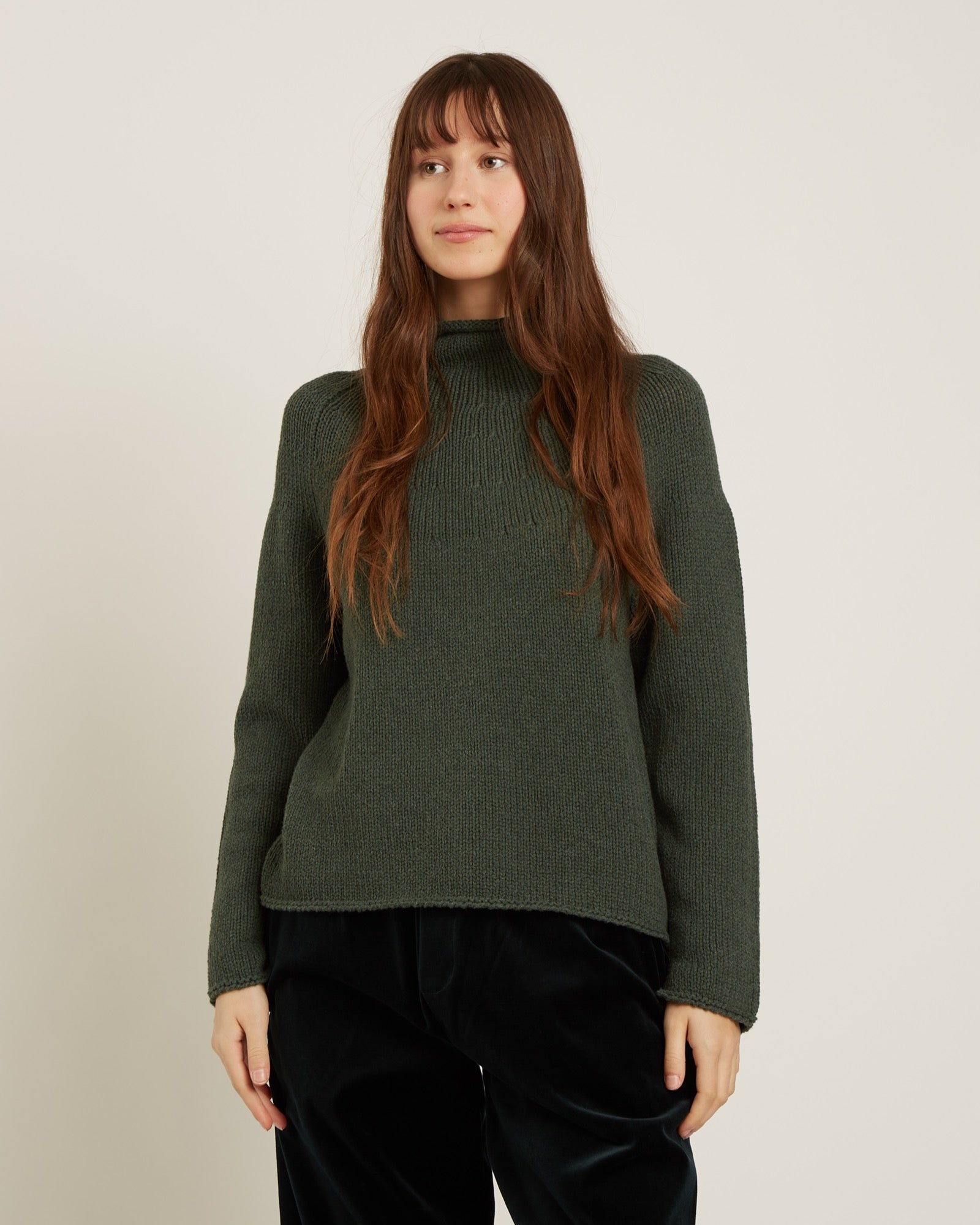 Amaris Cashmere Blend Sweater- Forest Green