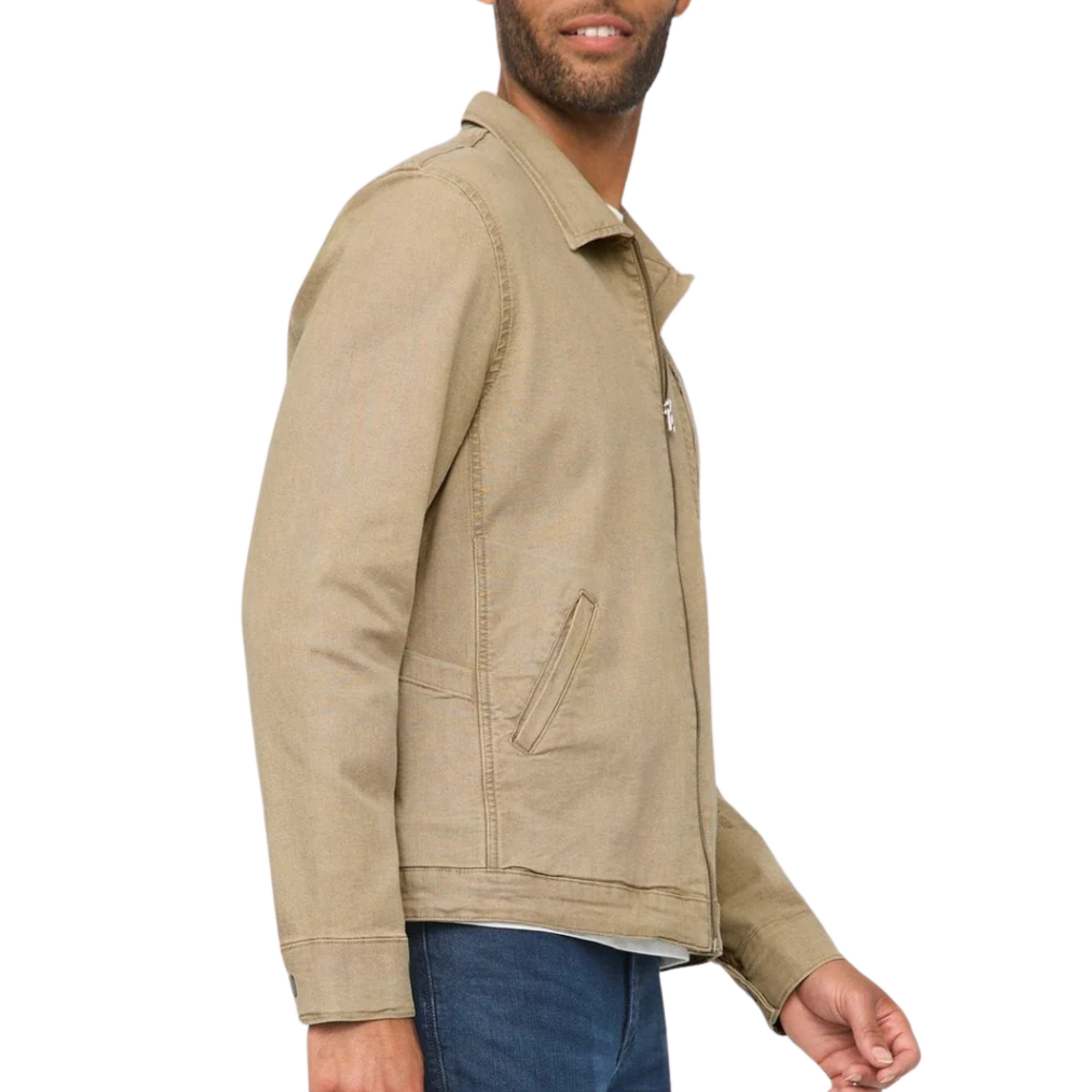 Stretch Canvas Utility Jacket - Tan