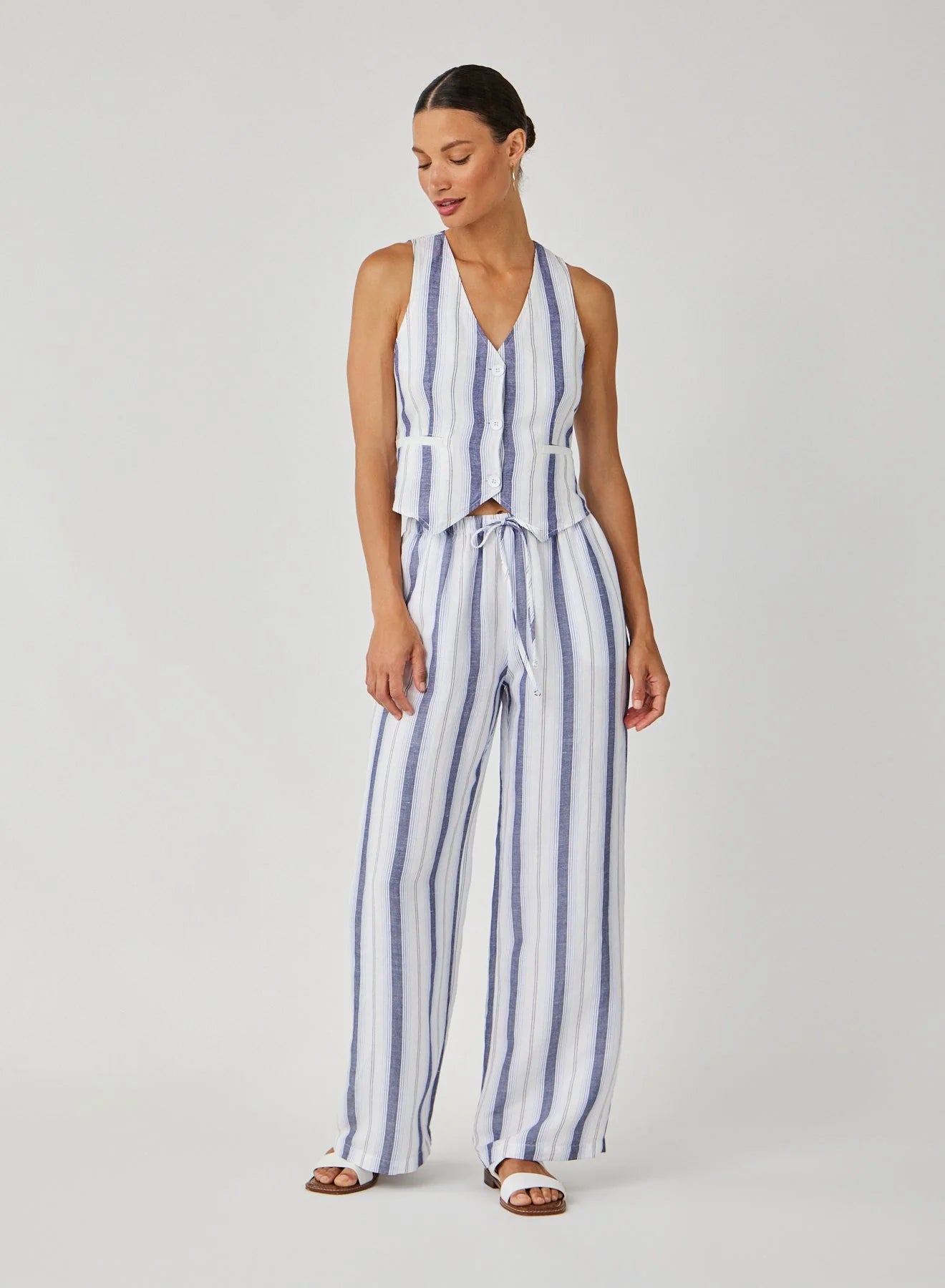Coastal Linen Blend Wide Leg - Ombre