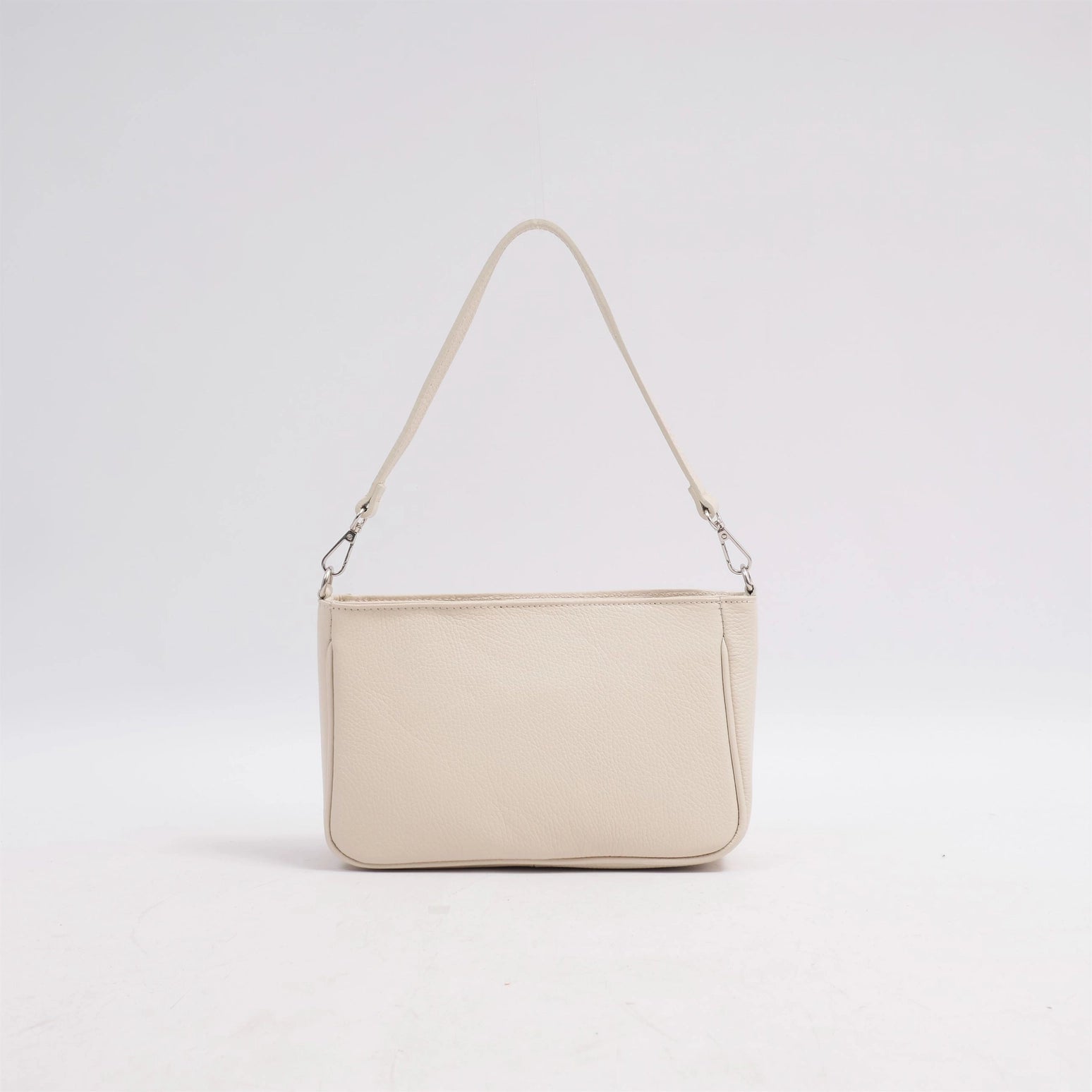 Grain Leather Handbag Bag - Soft Beige
