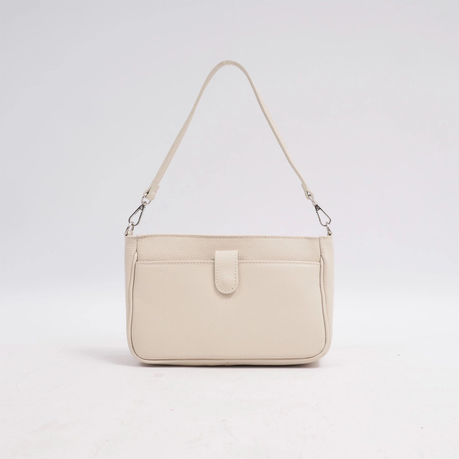 Grain Leather Handbag Bag - Soft Beige