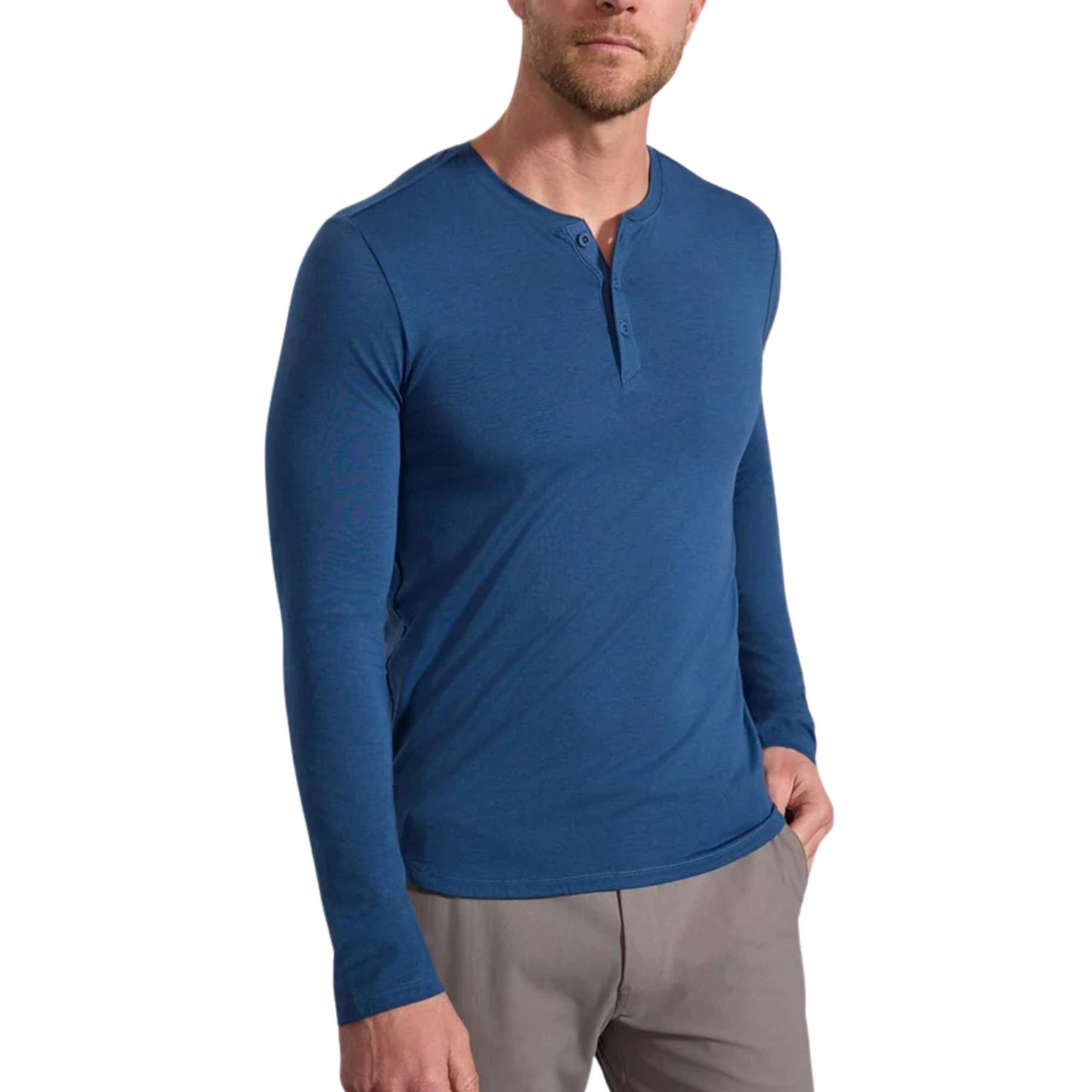 Pima LS Henley - Blue