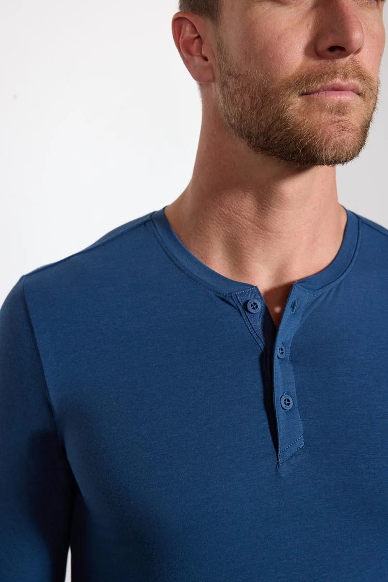 Pima LS Henley - Blue