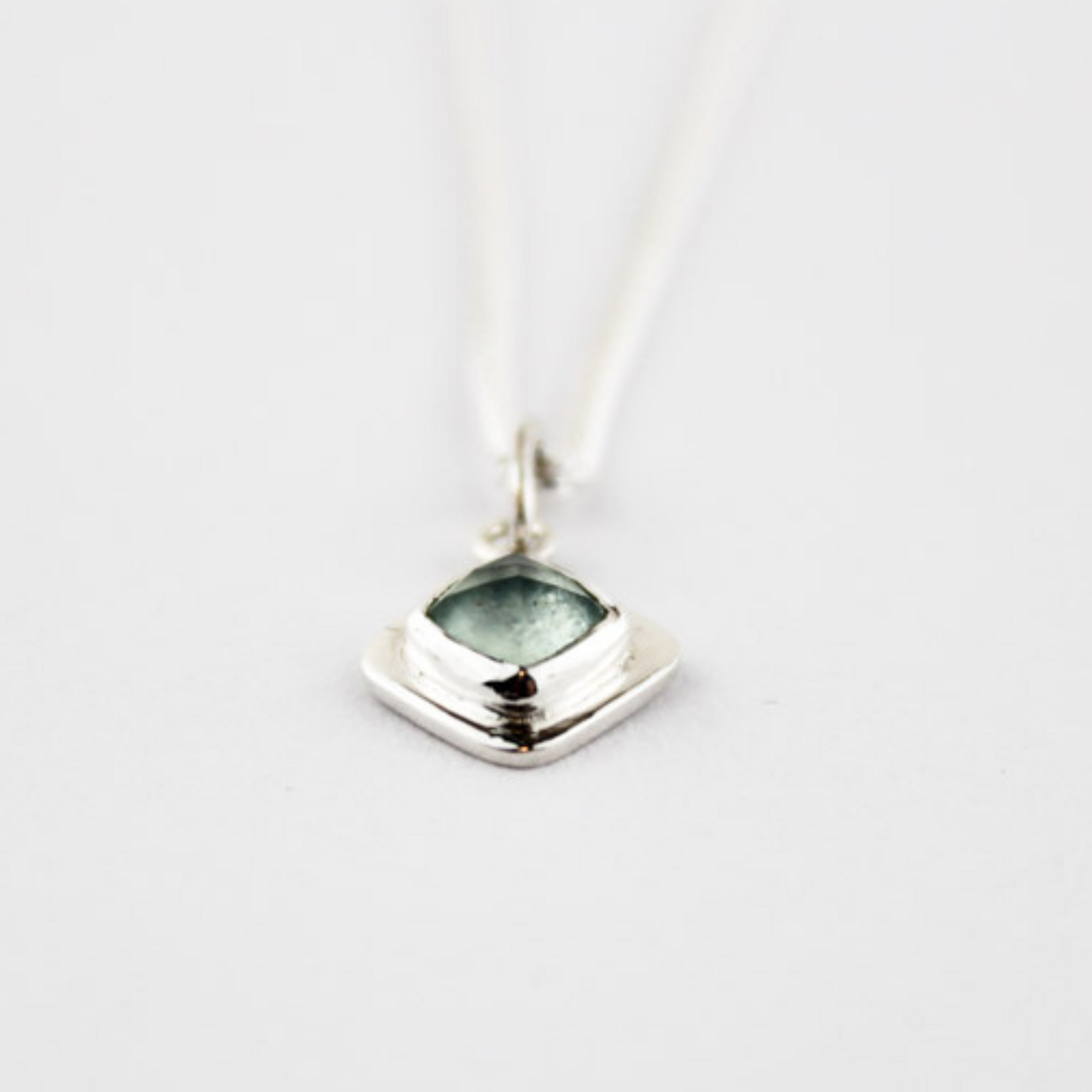 Silver & Blue Peruvian Opal Pendant Necklace