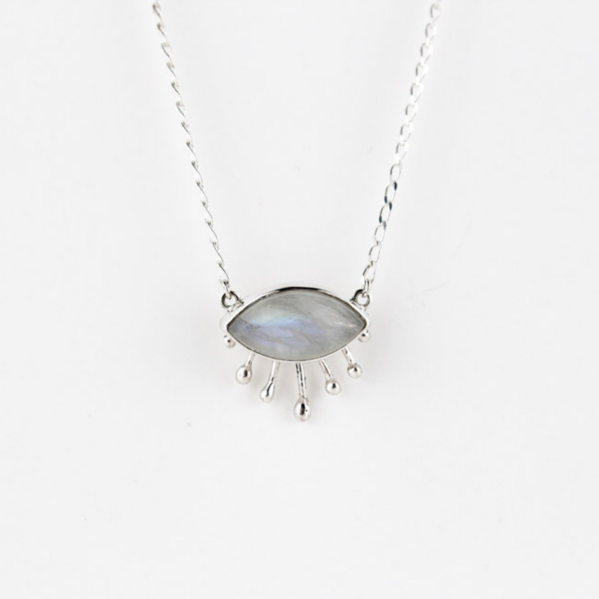 Silver & Moonstone Pendant Necklace