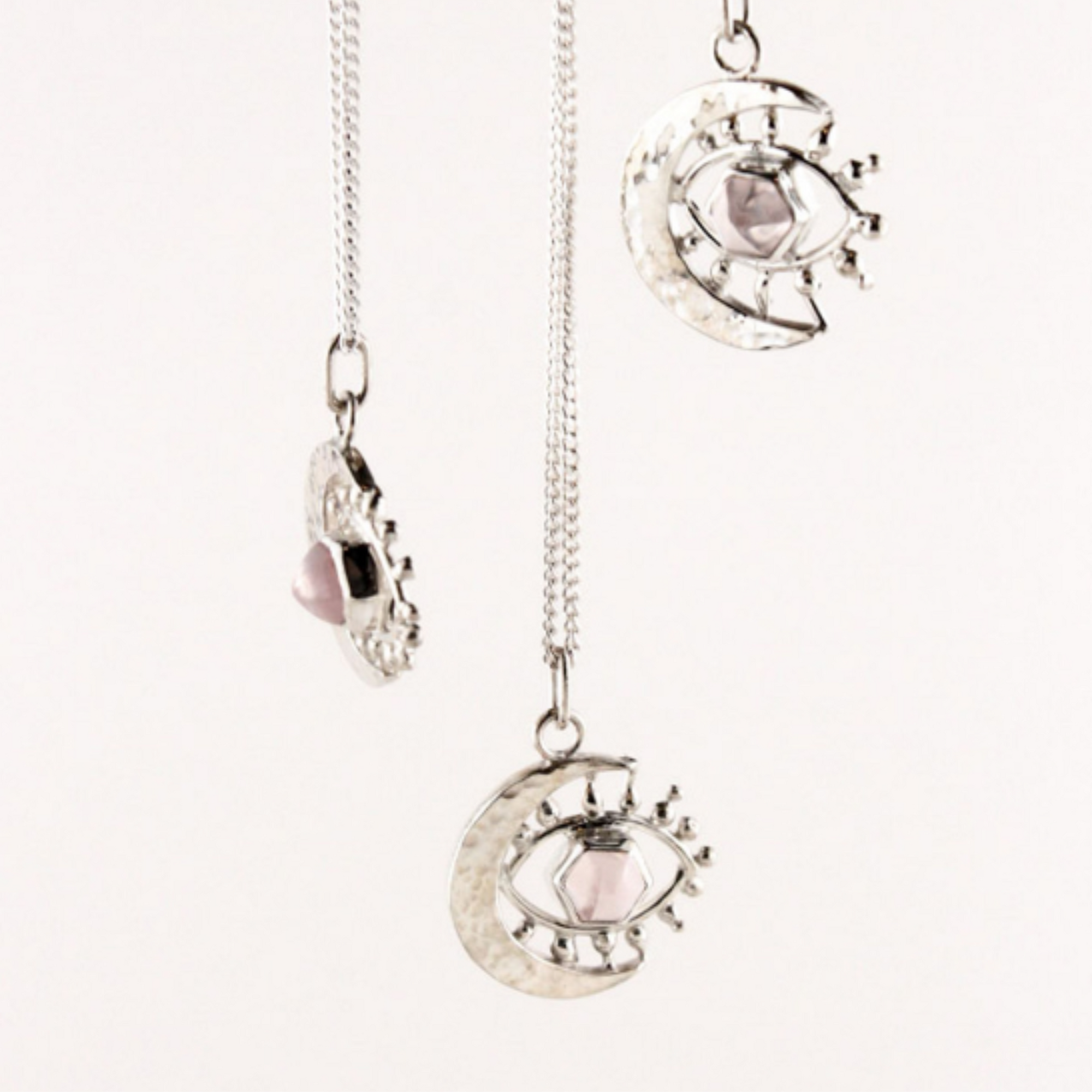 Silver & Rose Quartz Wise Women Pendant Necklace