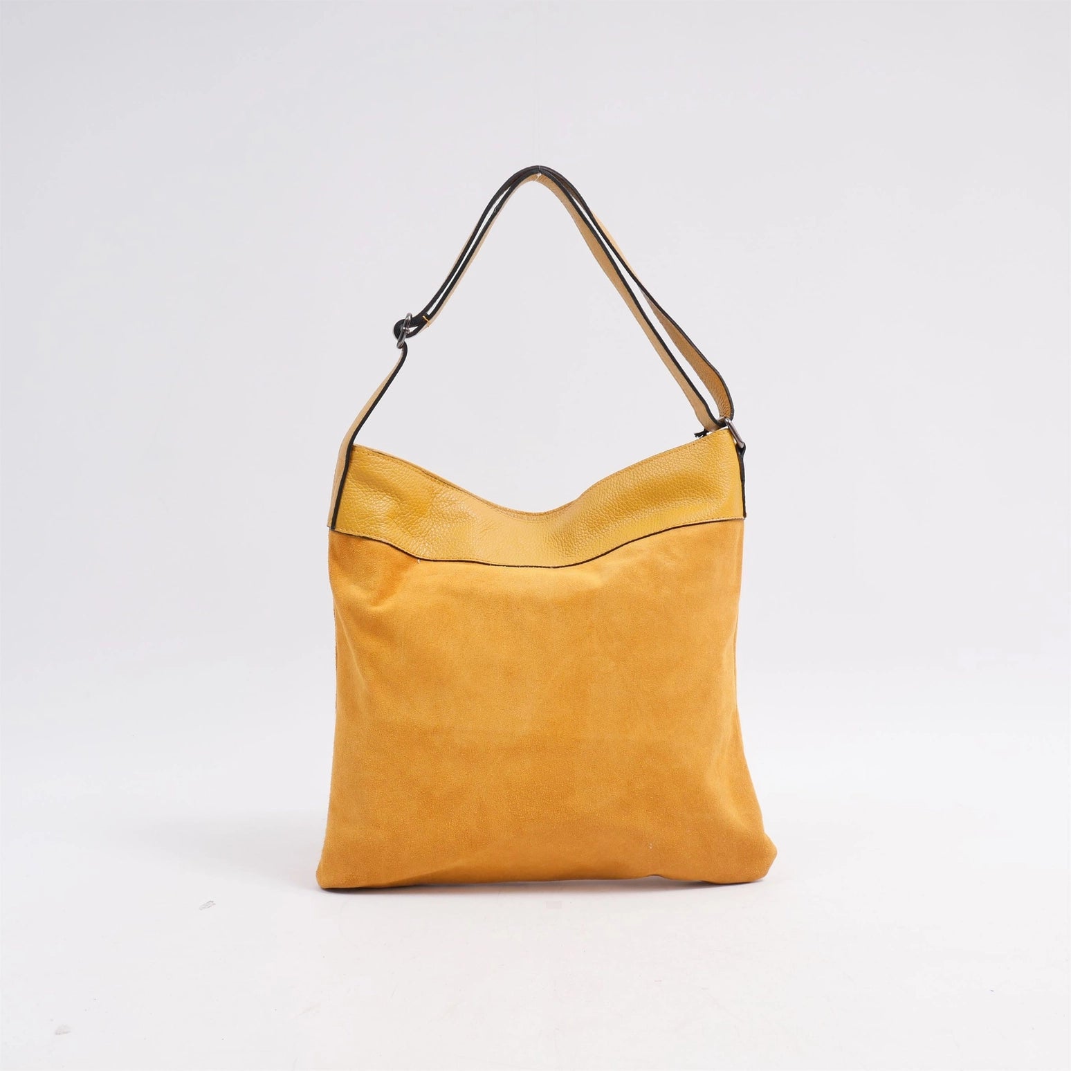 Suede Slouch Bag - Mustard