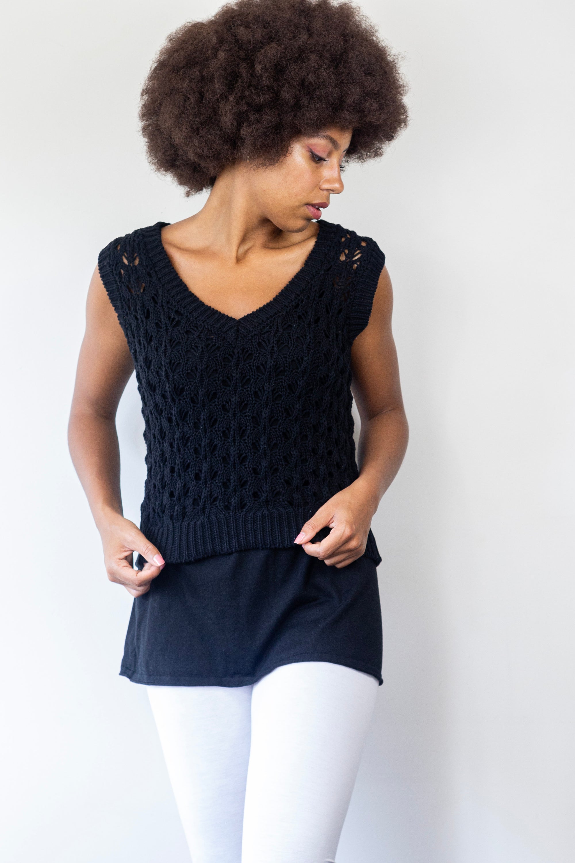 Verona Knit Vest - Black