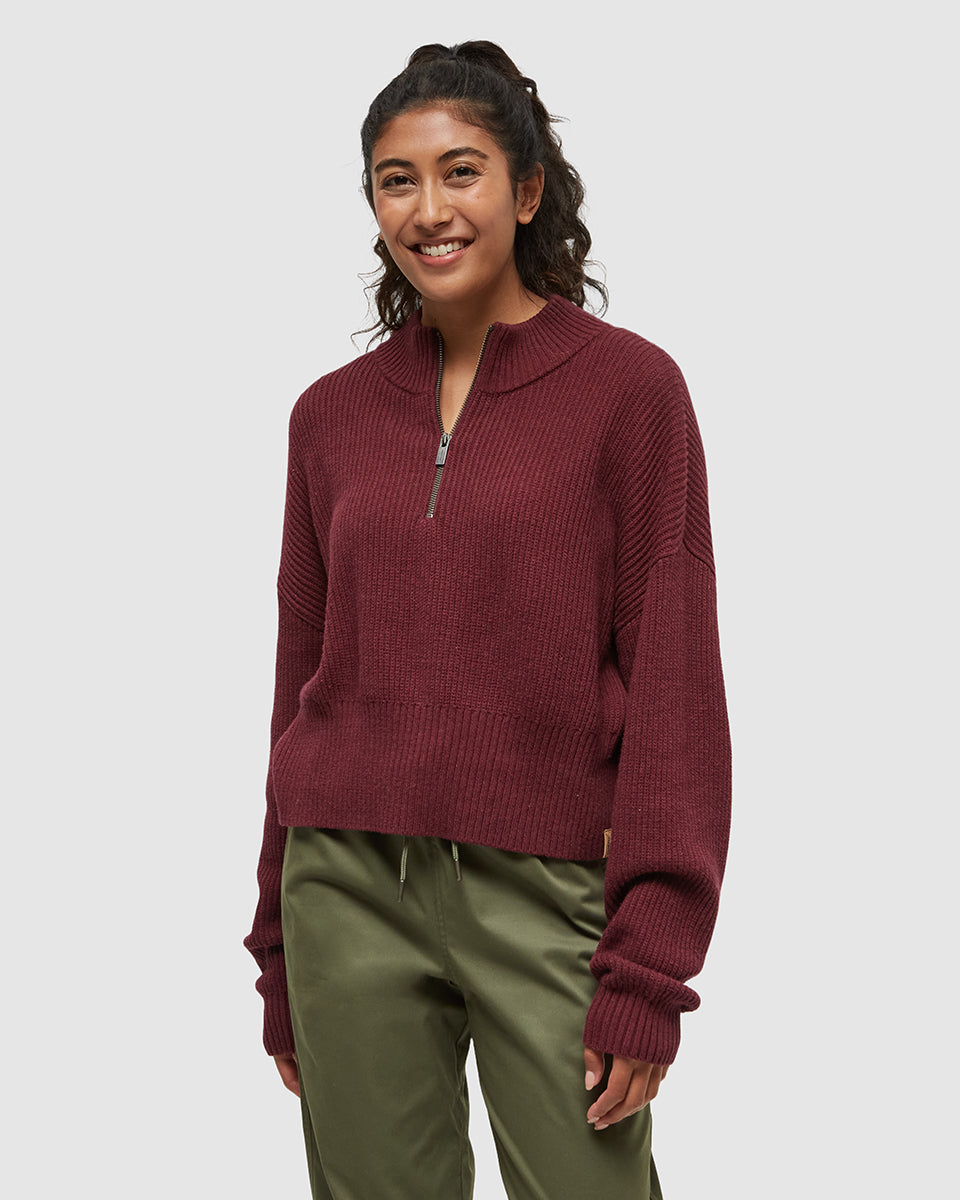 Vista Sweater = Burgundy