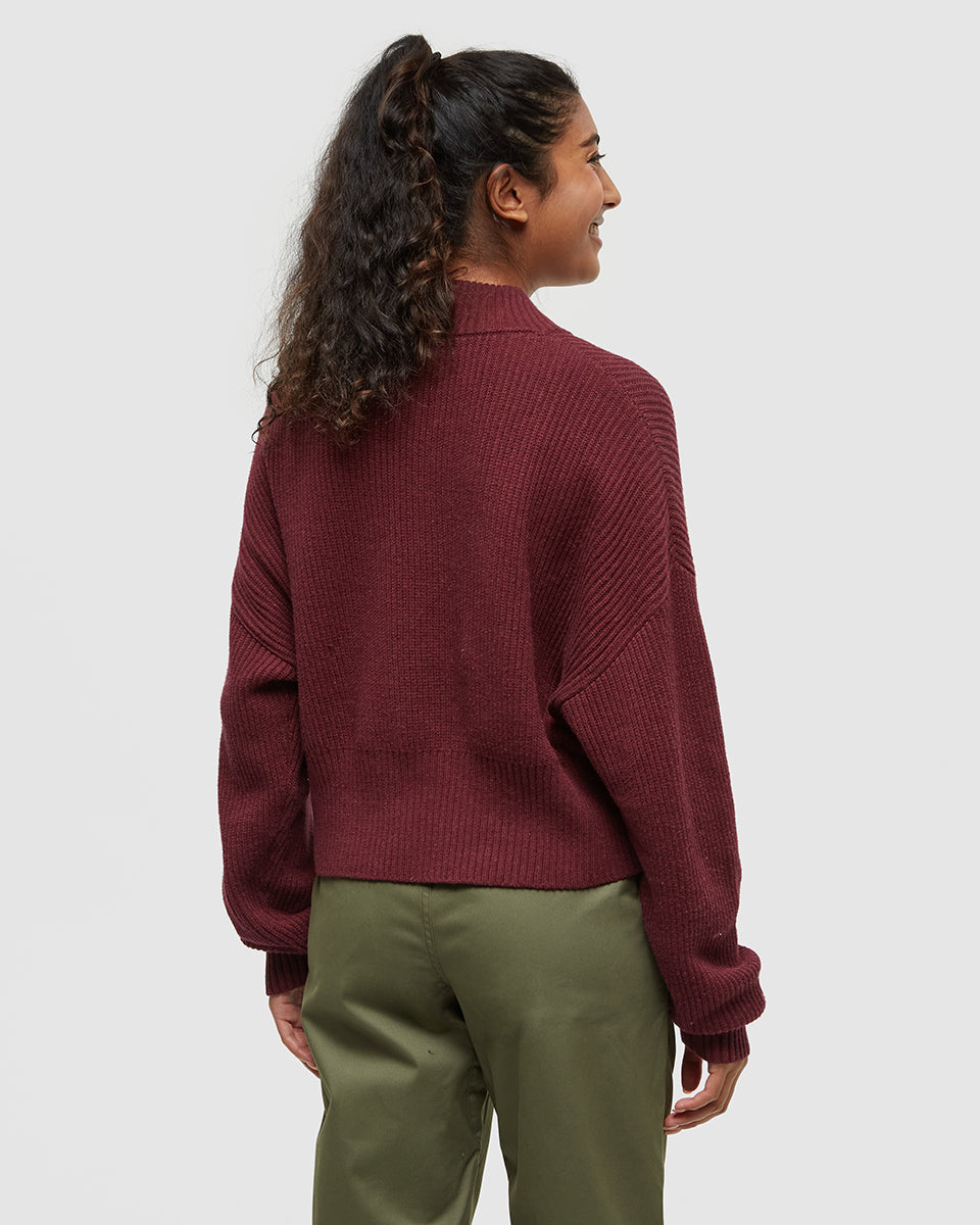 Vista Sweater = Burgundy