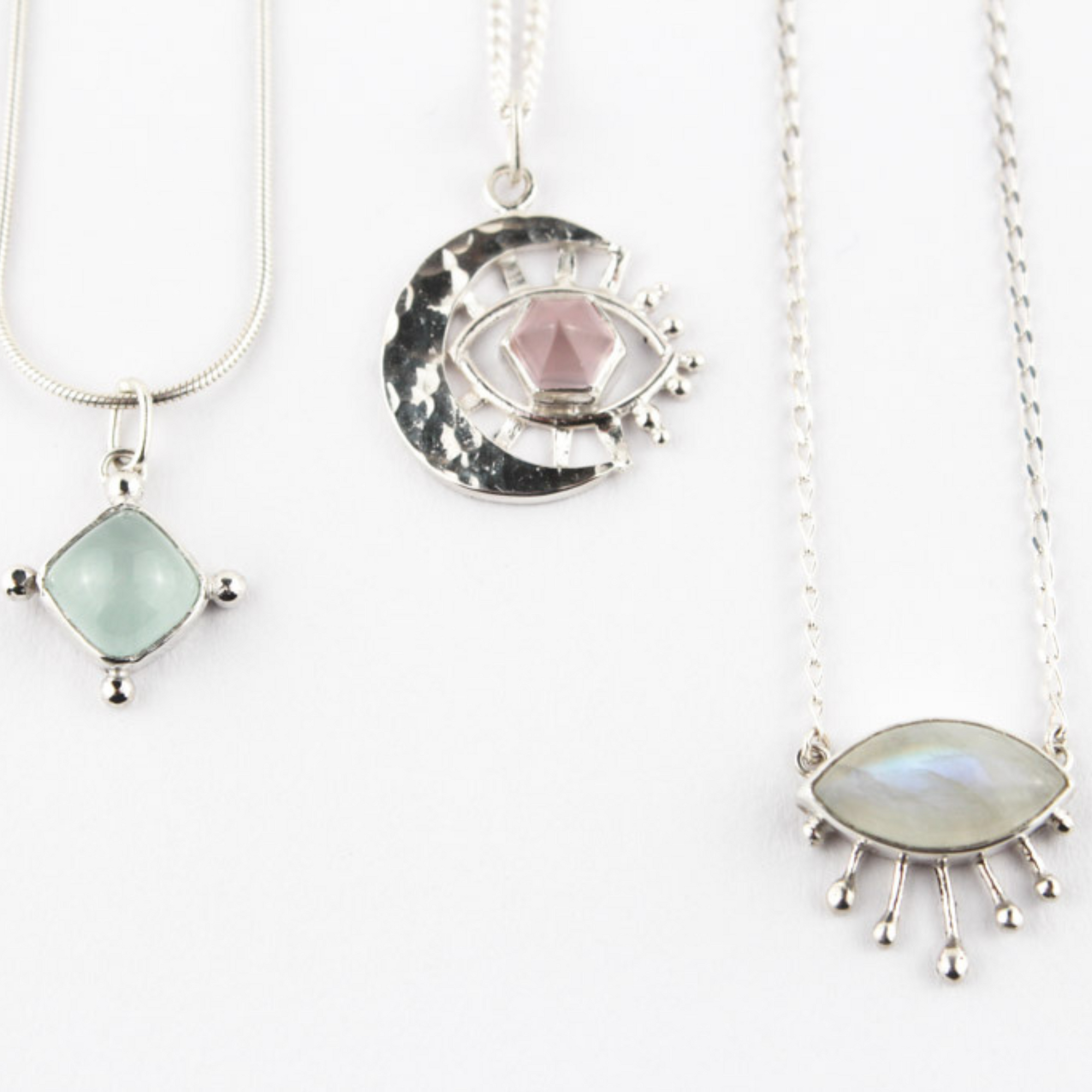Silver Aquamarine Necklace