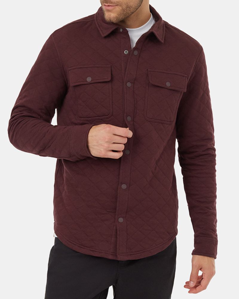 Colville Quilted Shacket by Tentree in Mulberry
