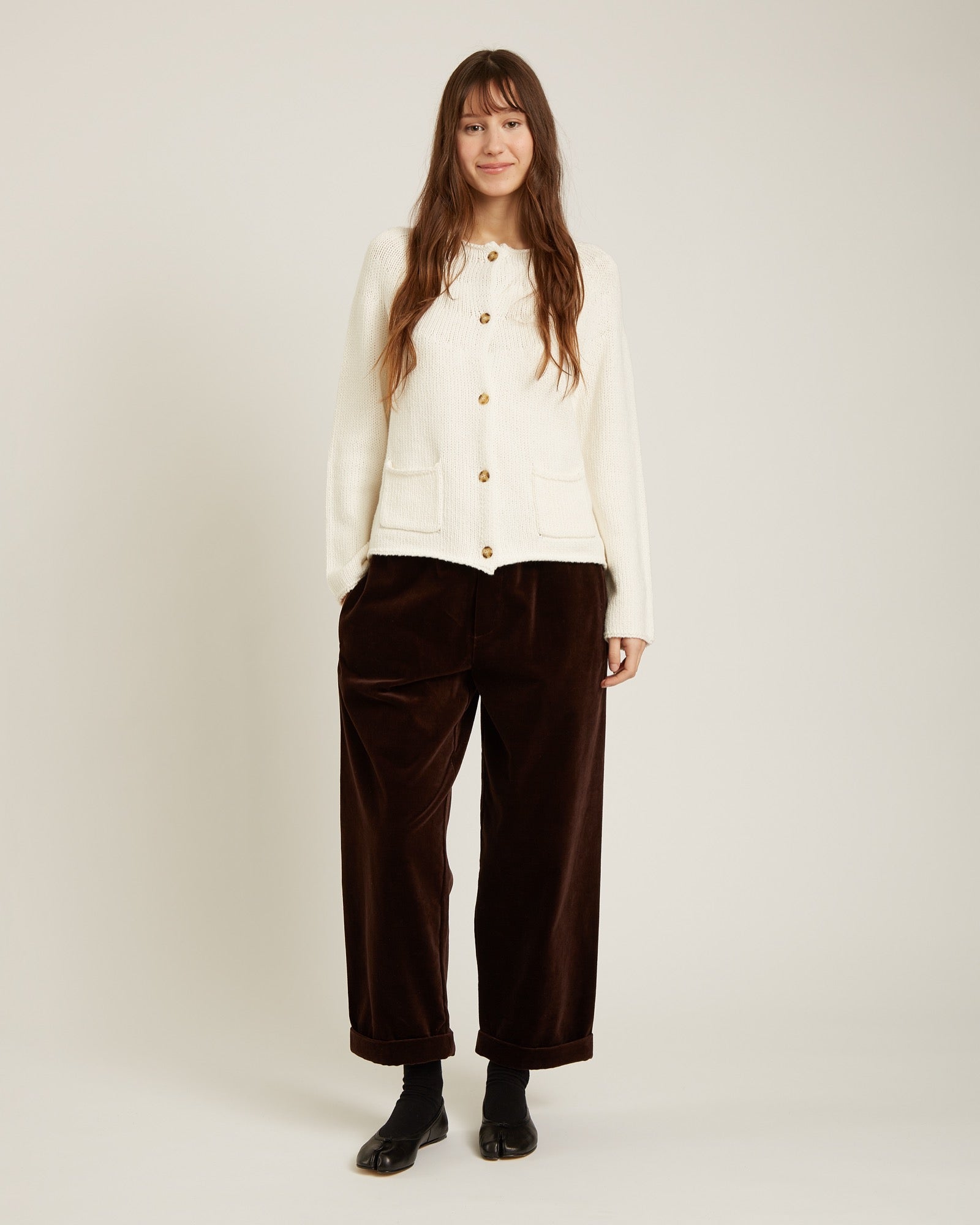 Rune Cashmere Blend Cardigan - Cream