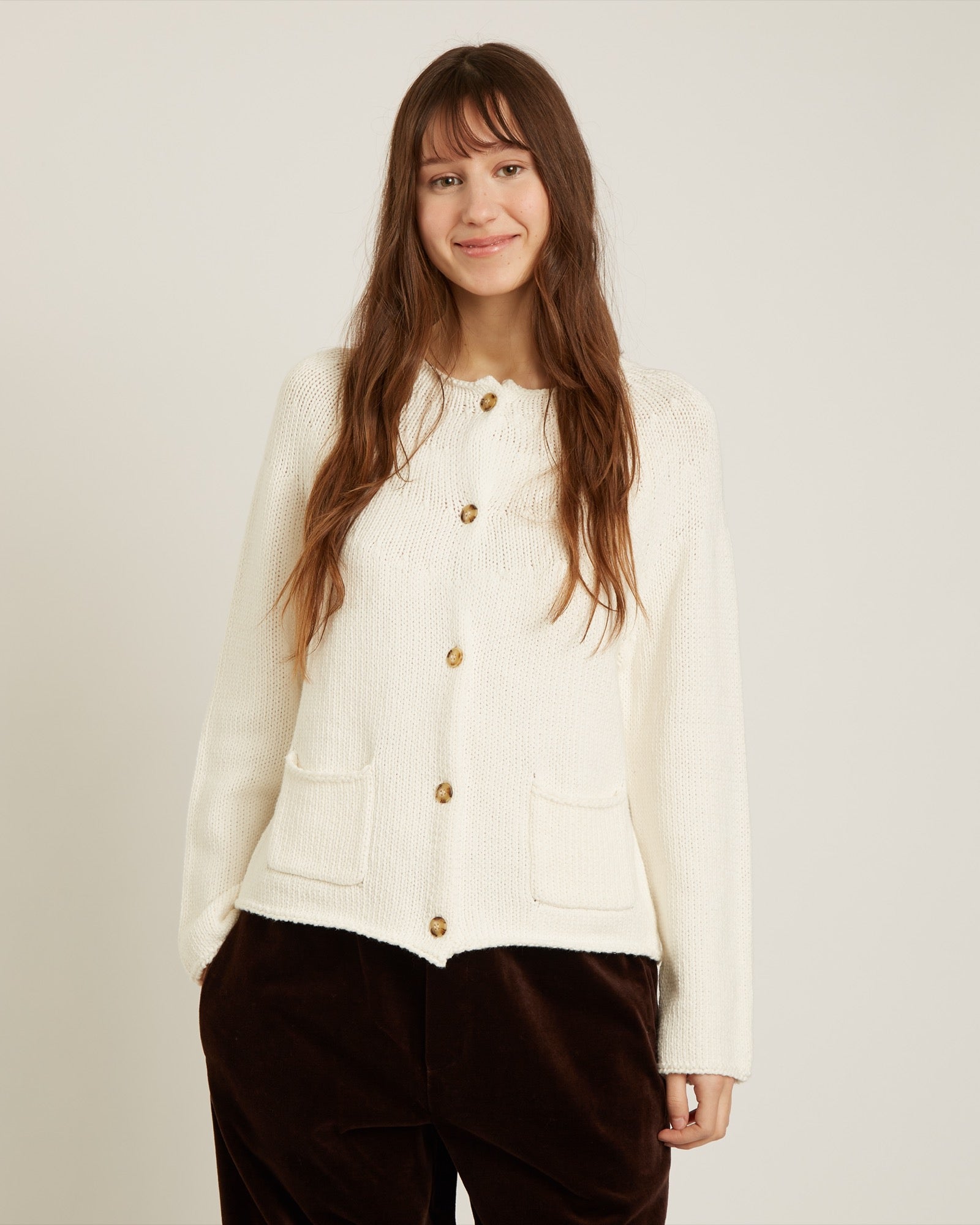 Rune Cashmere Blend Cardigan - Cream