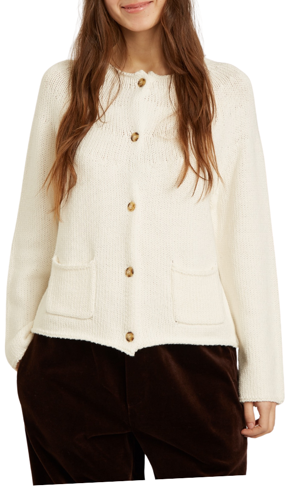 Rune Cashmere Blend Cardigan - Cream