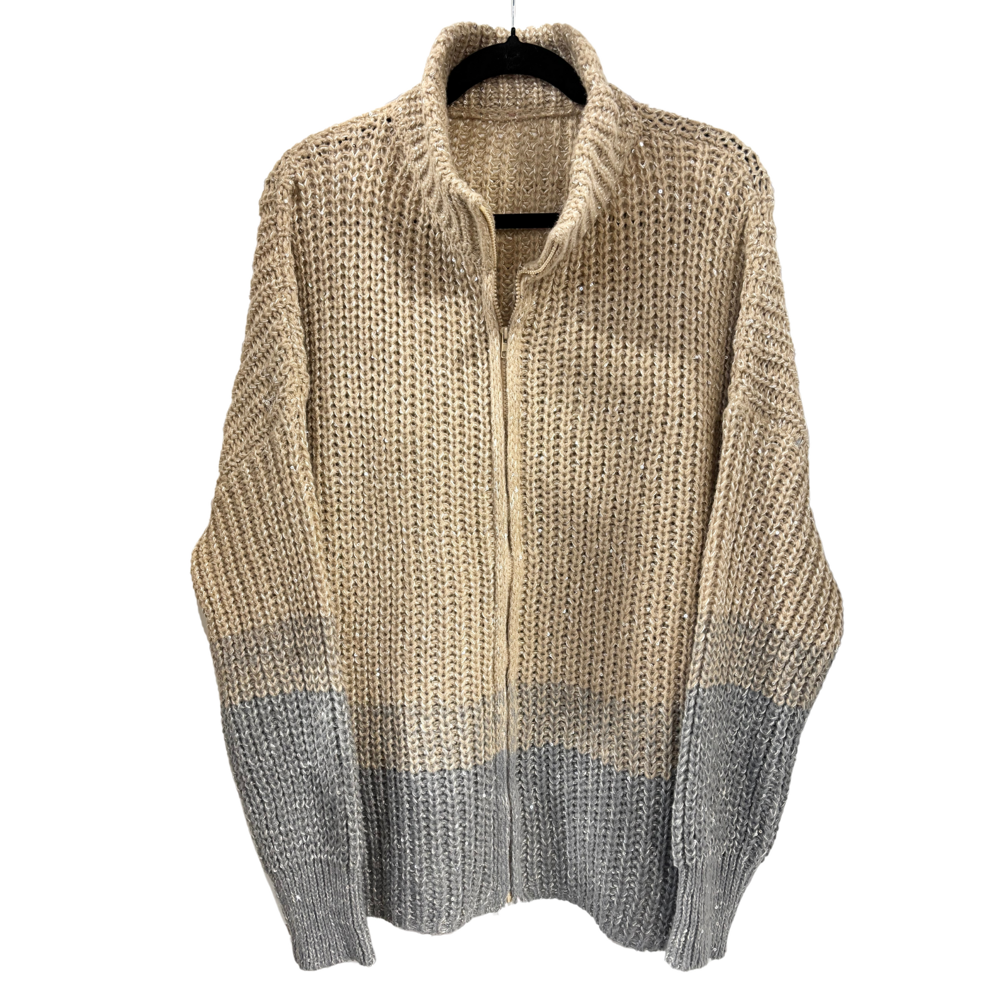 Ombre Shimmer Sweater in Camel