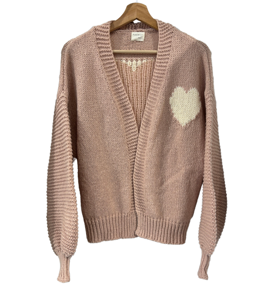 Heart Motif Sweater in Blush