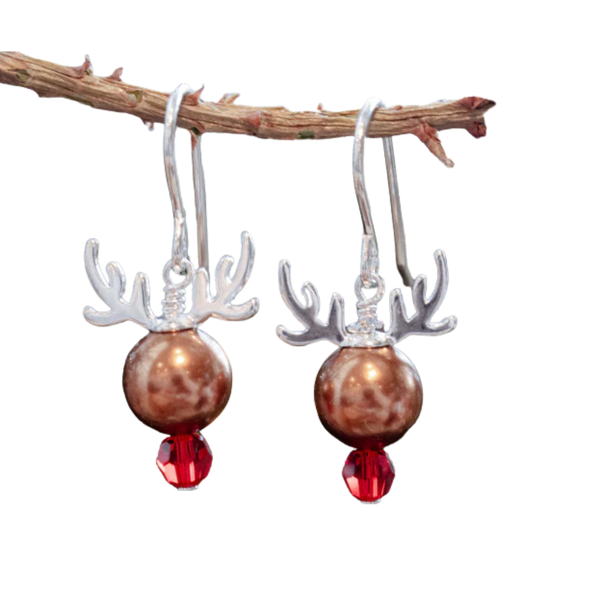 Lorraine Designs Reindeer Earrings Brown