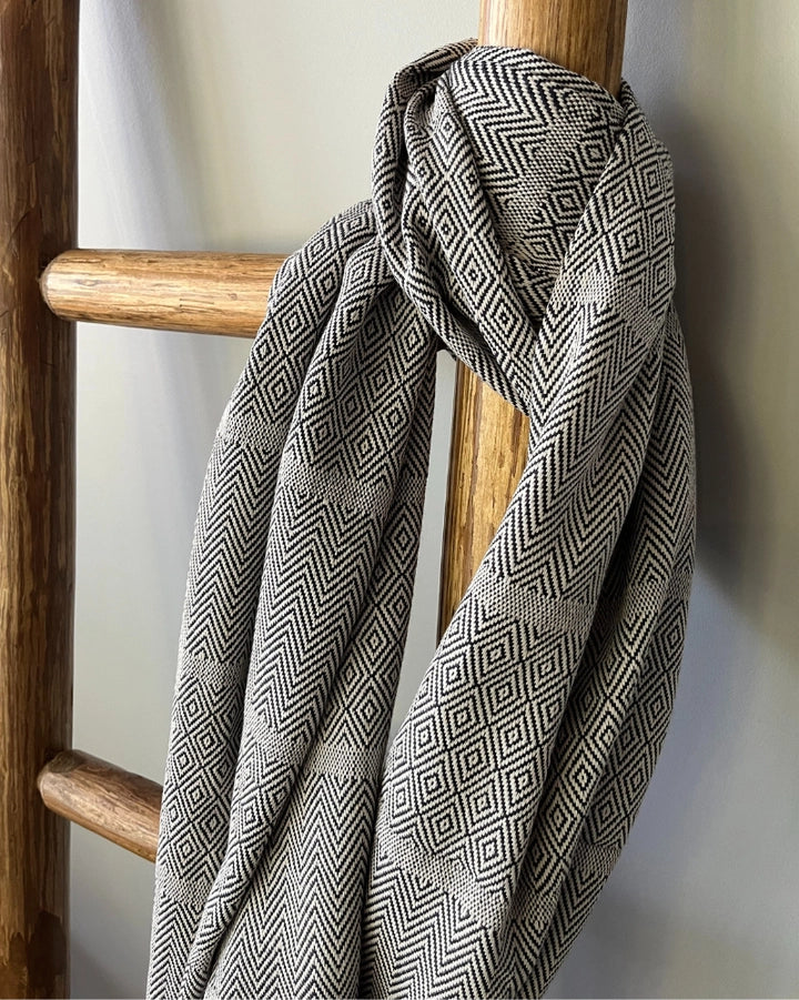Handwoven Muskoka Cotton Wrap- Navy Check