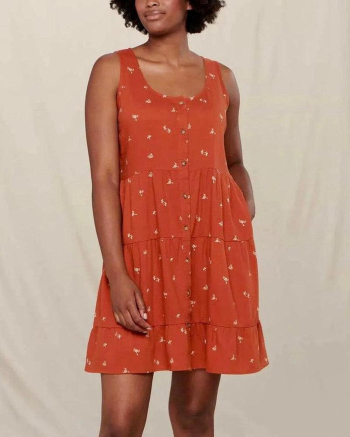 Manzana Dress by Toad & Co in Rust Print