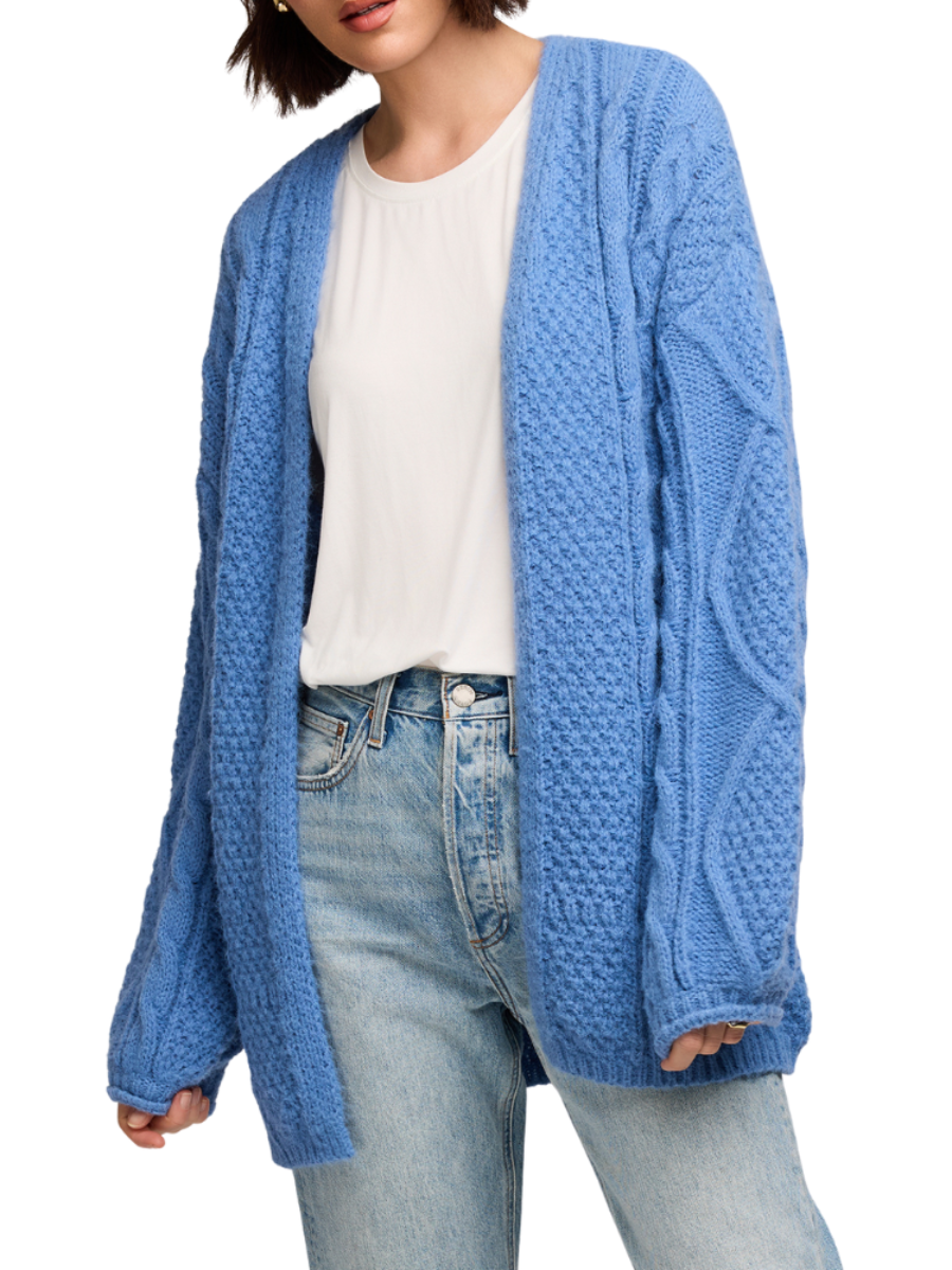 Betty Cable Cardigan - Pacific Blue