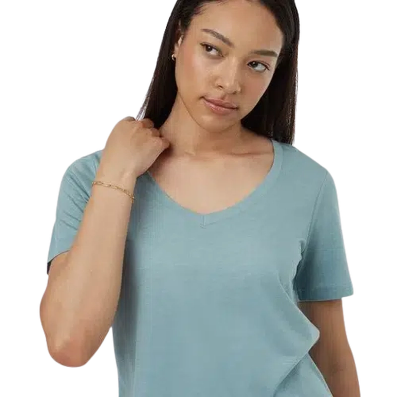 TreeBlend V-Neck T-Shirt in Tourmaline Blue Heather