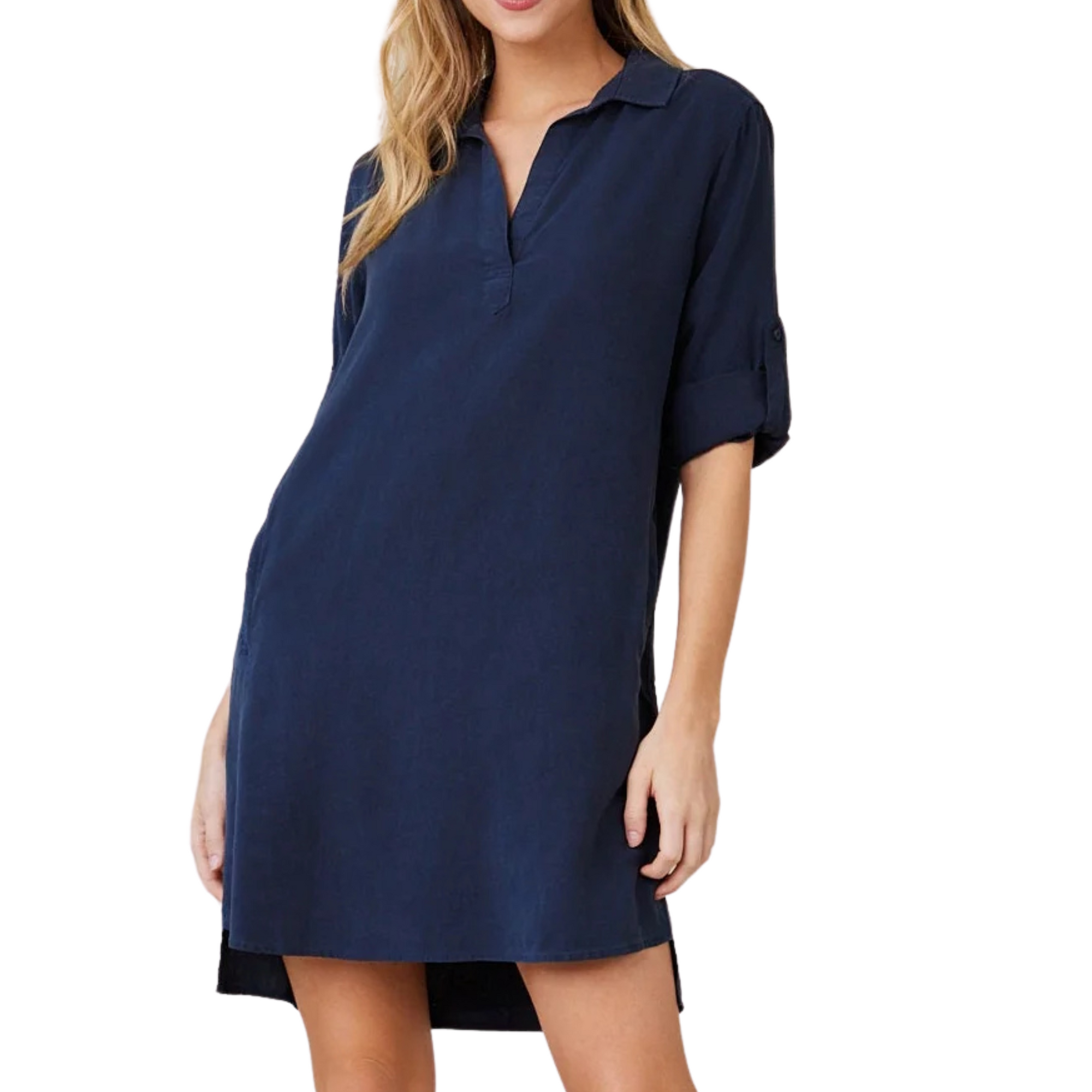 A-Line Shirt Dress - Endless Sea