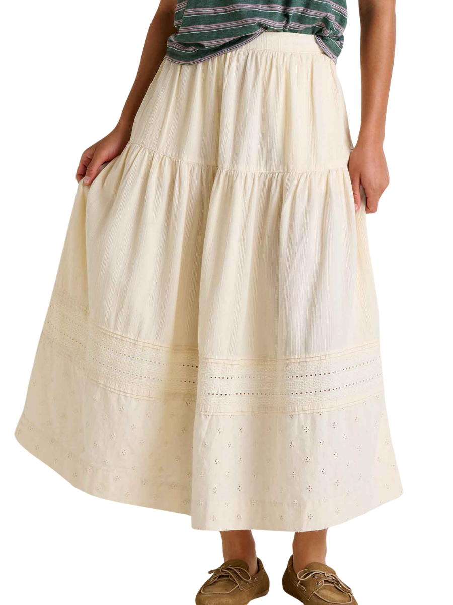 Airscape Midi Skirt - Salt Dobby