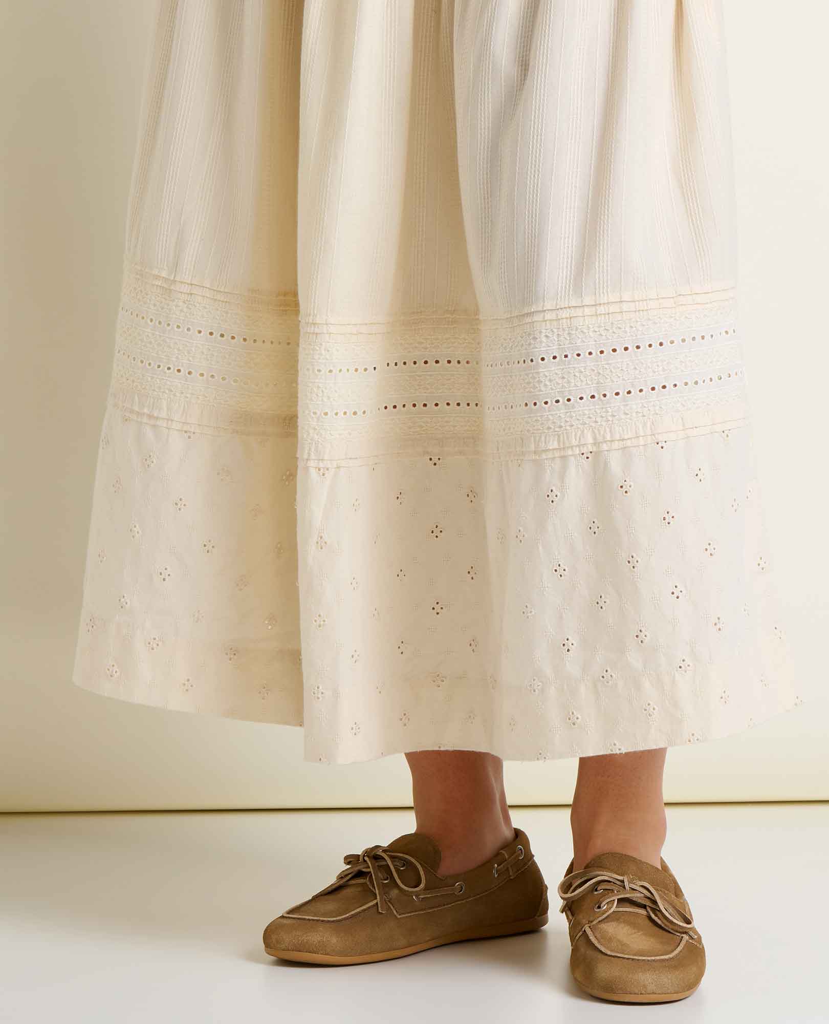 Airscape Midi Skirt - Salt Dobby