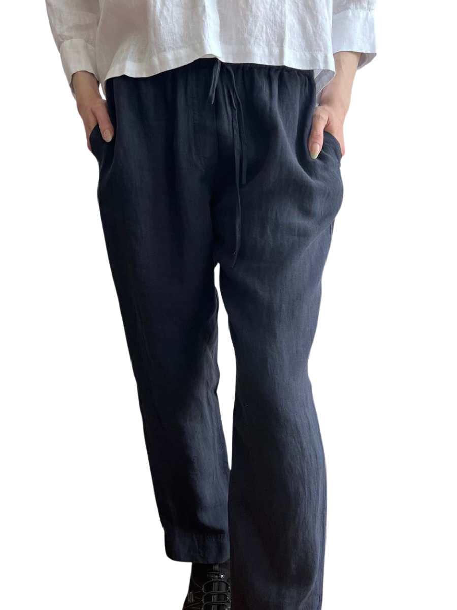 Allen Linen Pants - Navy