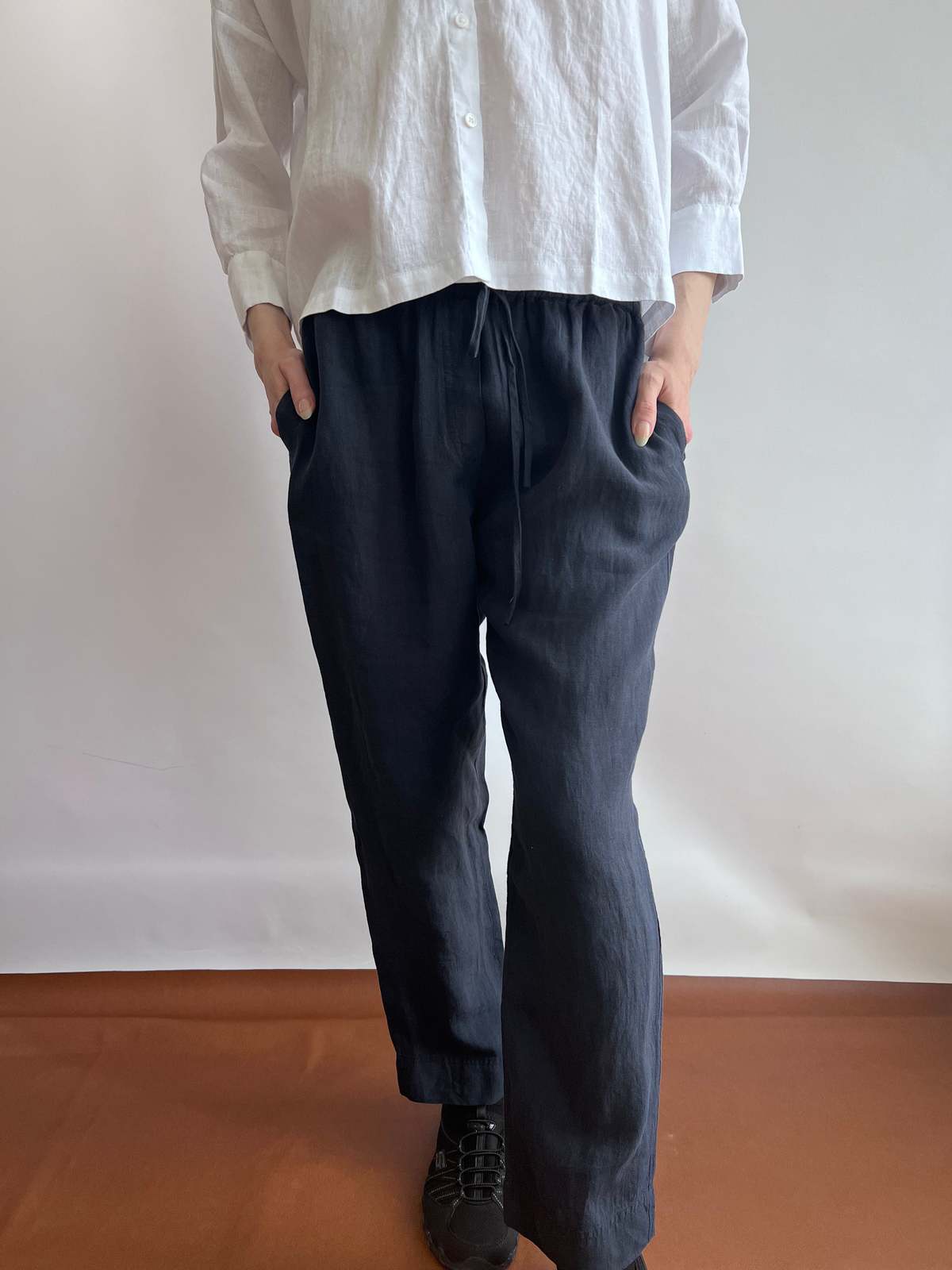 Allen Linen Pants - Navy