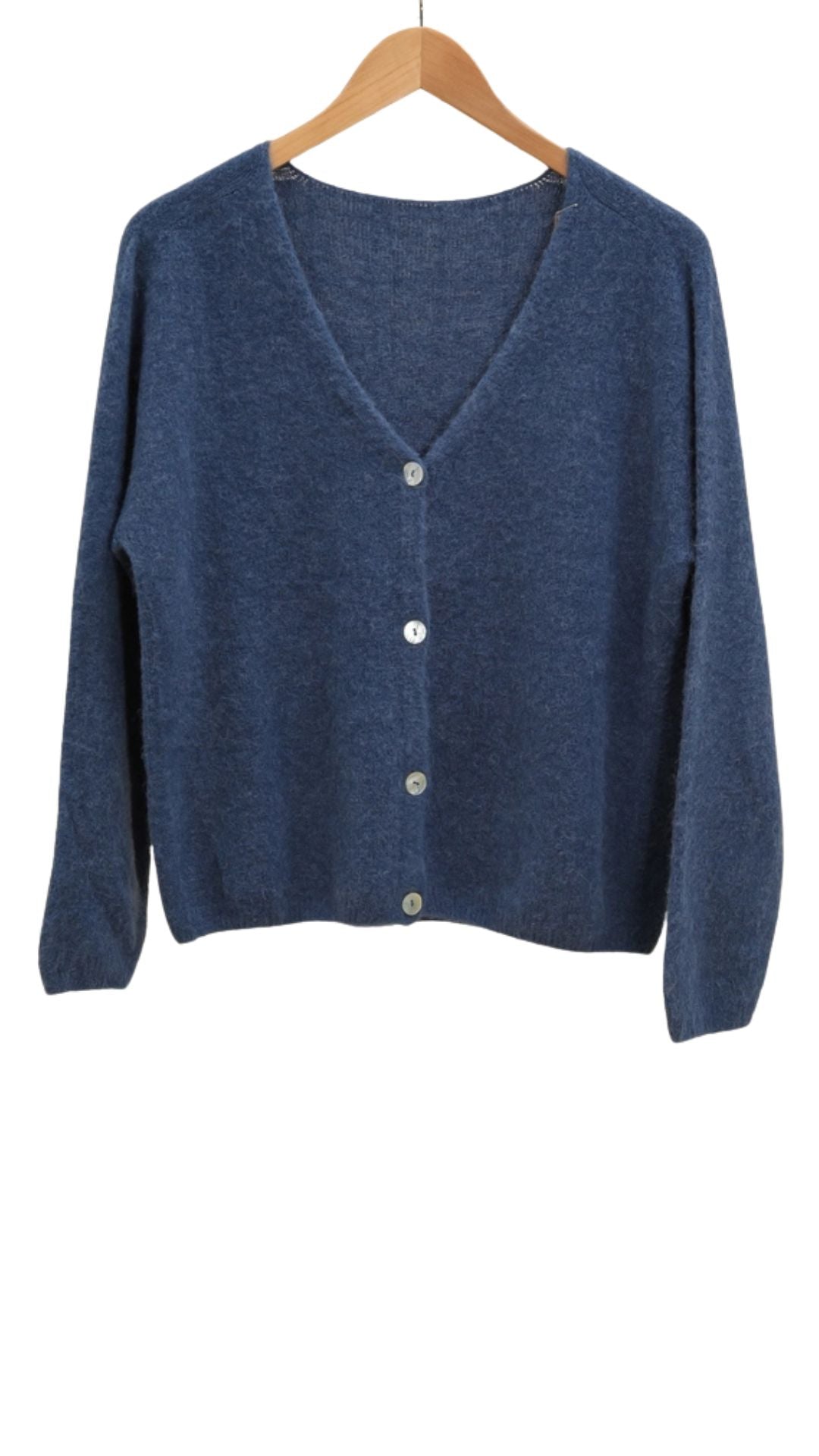 Alpaca Knit Cardigan- Blue Jeans