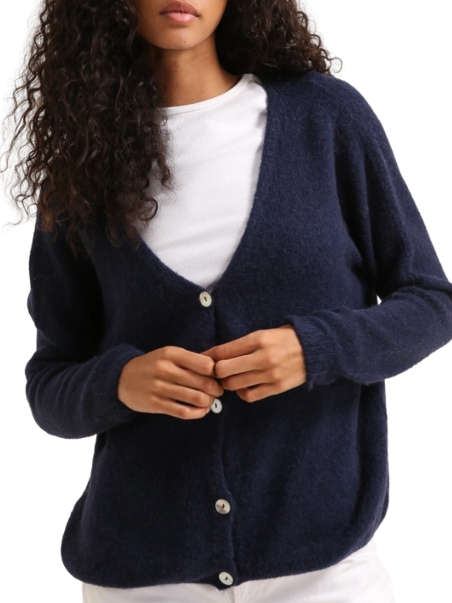 Alpaca Cardigan - Rich Navy