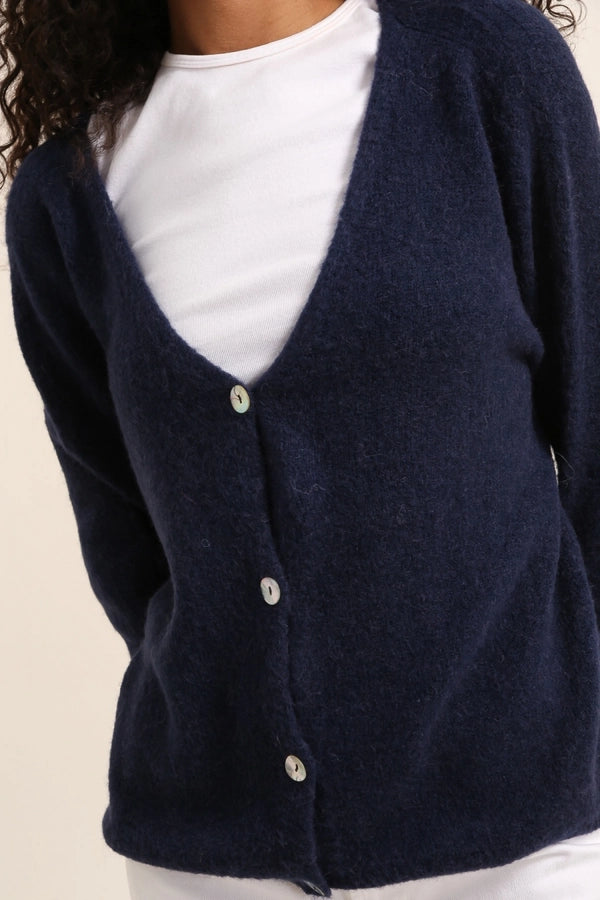 Alpaca Cardigan - Rich Navy