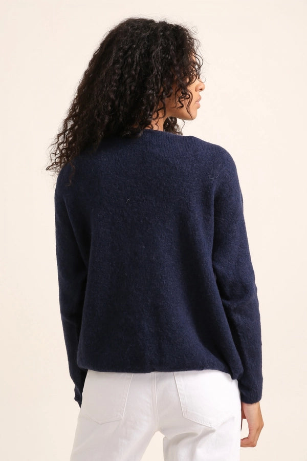 Alpaca Cardigan - Rich Navy