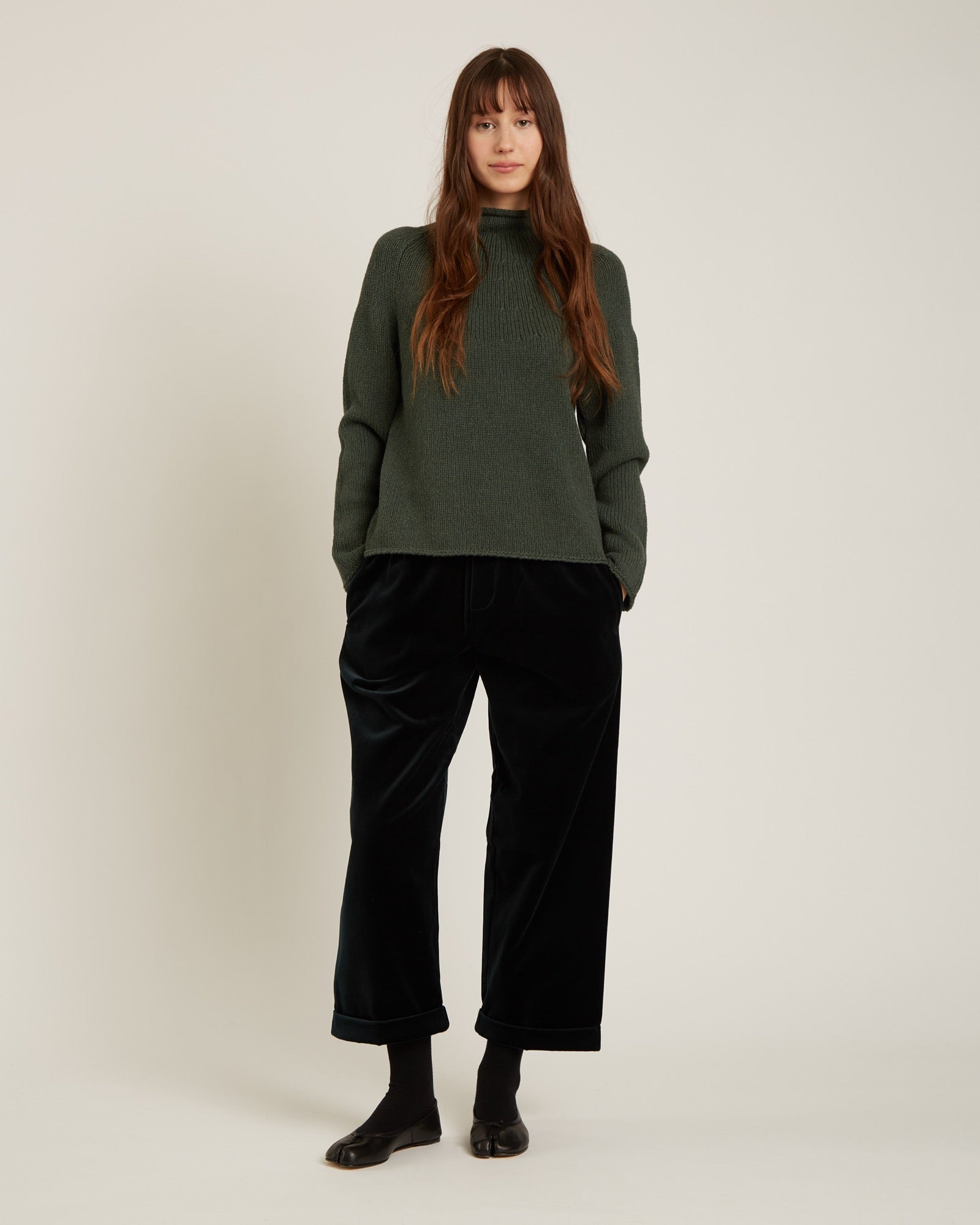 Amaris Cashmere Blend Sweater- Forest Green
