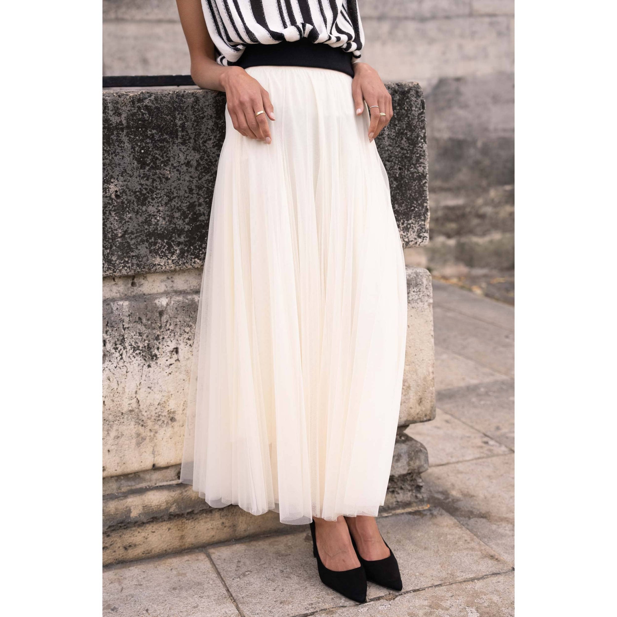 Amber Tulle Skirt - Ecru
