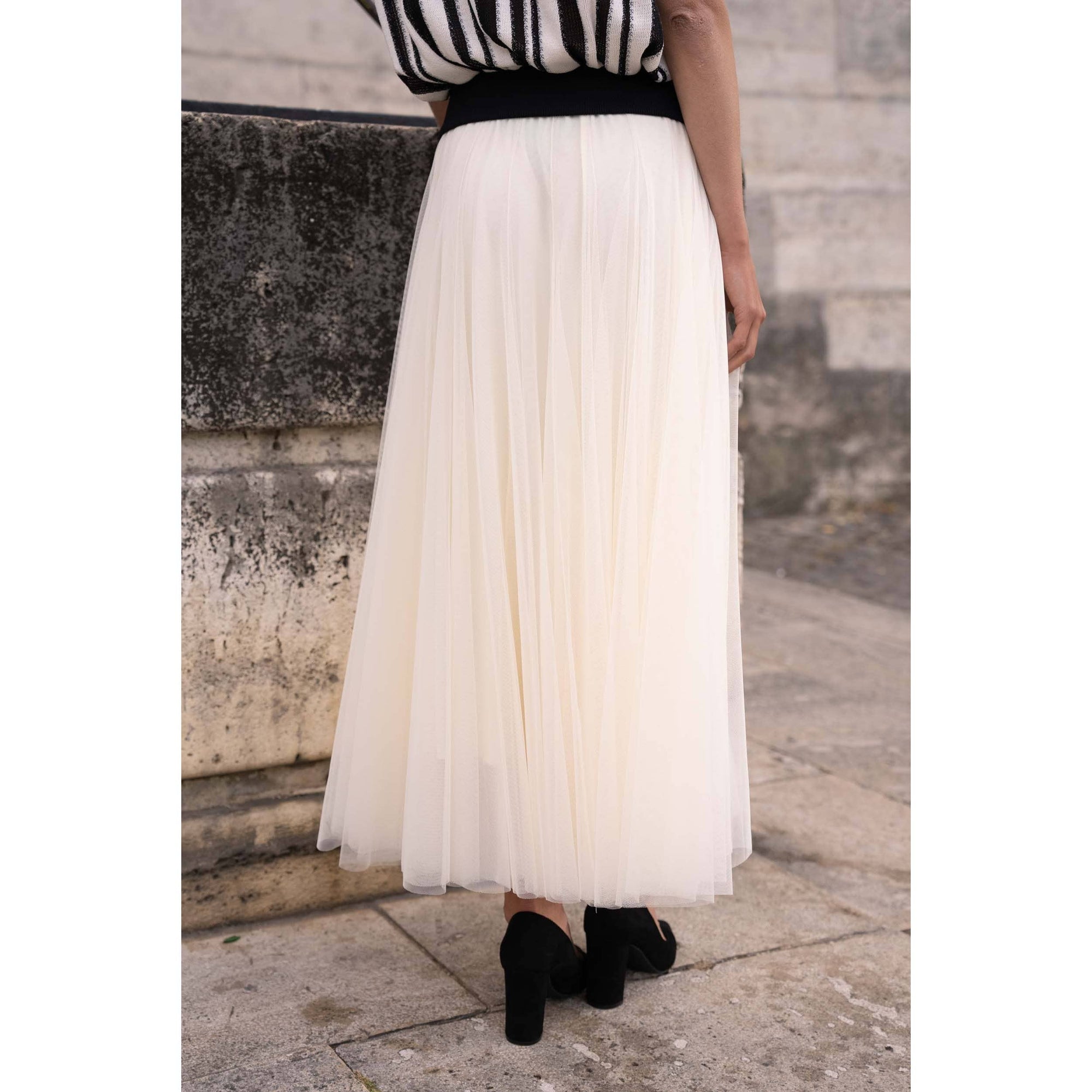 Amber Tulle Skirt - Ecru