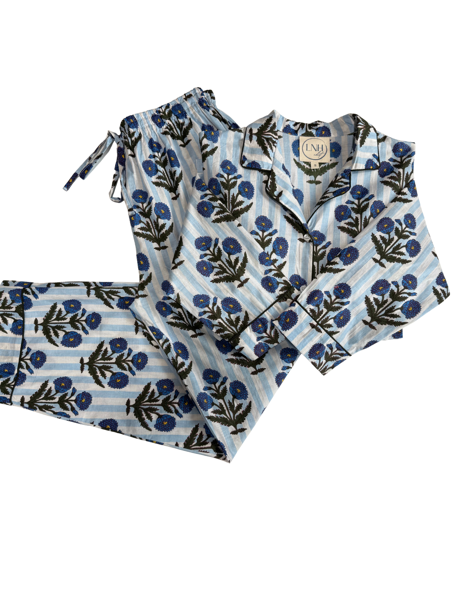 Amie Cotton PJ Set - Blue