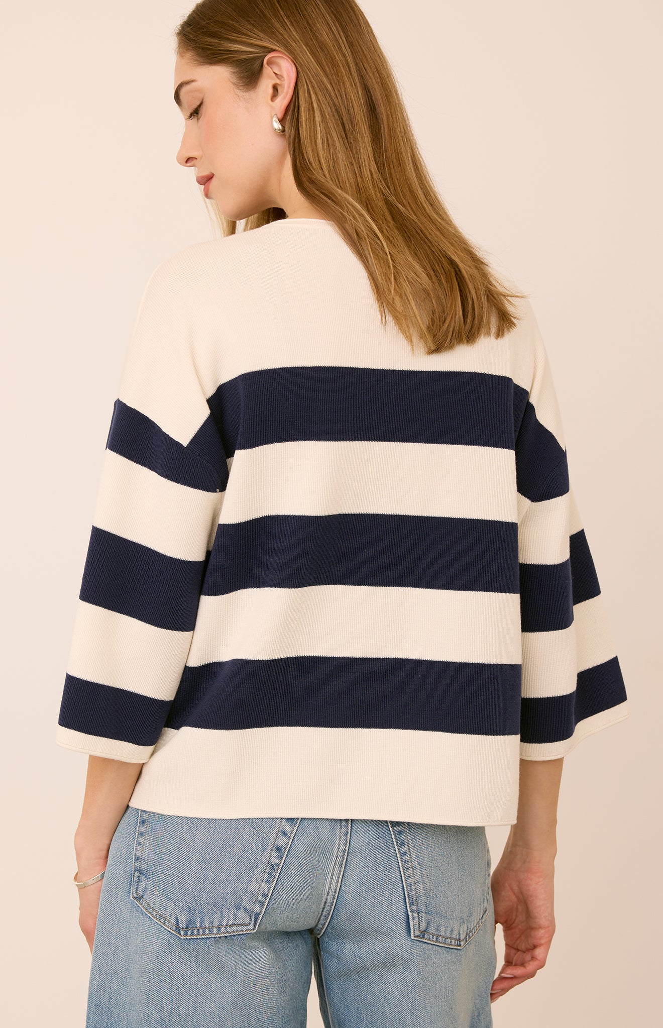 Amina Knit Top - Navy Stripe