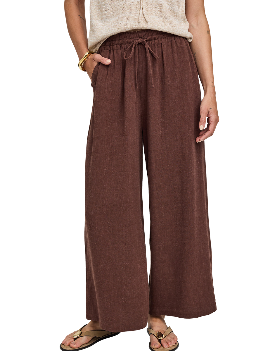 Arlo Linen Blend Pant - Espresso