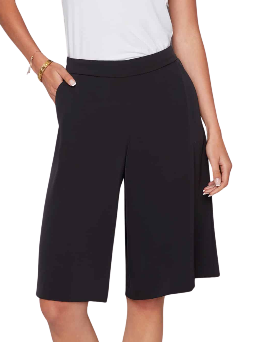 Avery Vegan Silk Bermuda Shorts- Black