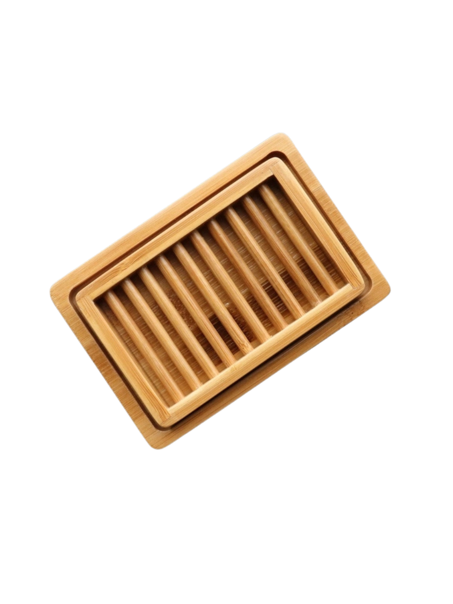 Dual-Layer Bamboo Soap Dish