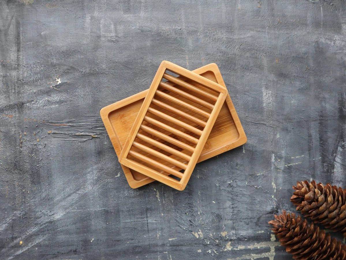 Dual-Layer Bamboo Soap Dish